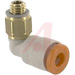 KQ2L03-34A, KQ2 Series Elbow Threaded Adaptor, NPT 1/8 Male to Push In 5/32 in ...