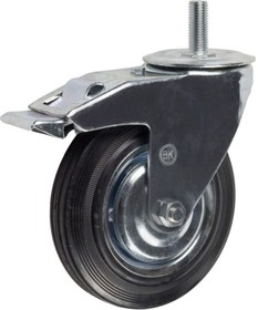 Колесо промышленное поворотное с роликовым подшипником на резьбе с тормозом (D100 мм; М12) Tech 148535