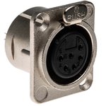 NC6FD-L-1, DL Series - 6 pole female receptacle - solder cups - Nickel housing ...