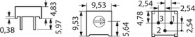 Cermet trimmer potentiometer, 1 kΩ, 0.5 W, THT, on top, 3386P-1-102LF