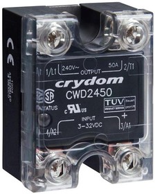 CWD4850H, Solid State Relay - 3-32 VDC Control - 50 A Max Load - 48-660 VAC Operating - Zero Voltage - LED Status - Thermal ...