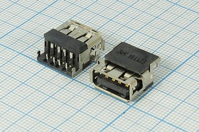 Разъем USB розетка revers, тип A 3.0, контакты на плату, угловой, USBA-SA3 3.0 REV