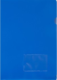 Фото 1/2 Папка уголок Attache А4 180 мкм, карман для визитки, синий 1/20шт