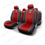 CRB-902P BK/RD , Чехлы - майки комплект Autoprofi Carbon Plus поликарбон красные