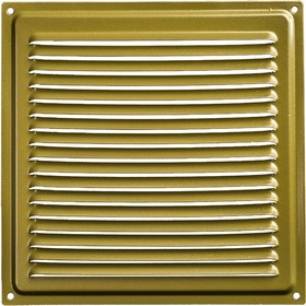 Решётка металлическая с сеткой (золотая; 100x200 мм) ВРС