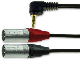 Фото 1/2 103331700, Male 3.5mm Stereo Jack to Male 3 Pin XLR x 2 Cable, Black, 3m