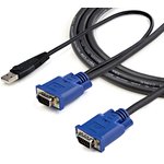 SVECONUS10, Male USB A; VGA to Male VGA KVM Cable