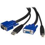 SVUSB2N1_6, Male USB A; VGA to Female; Male USB B; VGA KVM Cable