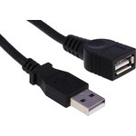 USBEXTAA6BK, USB 2.0 Cable, Male USB A to Female USB A USB Extension Cable, 1.8m