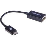 UUSBOTG, USB 2.0 Cable, Male Micro USB B to Female USB A Cable, 130mm