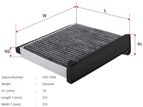 Фото 1/8 CAC1006, Фильтр воздушный салона MITSUBISHI Lancer угольный SAKURA