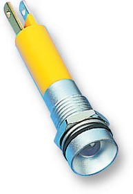 190B2352, LED Panel Mount Indicator Uni-Color Yellow 40mcd 3-Pin