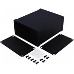 1455N1201BK, Enclosures, Boxes, & Cases MetalEndPanel, Black 4.72 x 2.09 x 4.06"