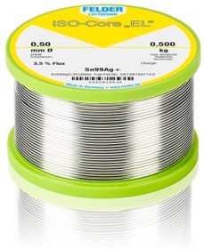 Solder wire, lead-free, Sn99Ag0.3Cu0.7NiGe, Ø 0.5 mm, 100 g