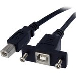 USBPNLBFBM1, USB 2.0 Cable, Male USB B to Female USB B Cable, 300mm