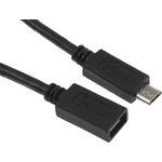 USBUBEXT50CM, USB 2.0 Cable, Male Micro USB B to Female Micro USB B USB ...