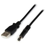 USB2TYPEN1M, USB 2.0 Cable, Male USB A to Male Barrel Power Connector Cable, 1m