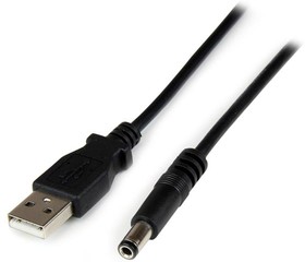 Фото 1/4 USB2TYPEN1M, USB 2.0 Cable, Male USB A to Male Barrel Power Connector Cable, 1m