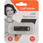 Флеш-накопитель GoPower TITAN 256GB USB3.0 металл черный графит (1/50/1000)