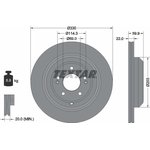 Диск тормозной задний HYUNDAI Genesis G70/KIA Stinger /Vent D=330mm TEXTAR 92314905