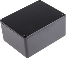 Фото 1/3 Black Die Cast Aluminium Enclosure, IP66, Black Lid, 114.7 x 89.7 x 55.1mm