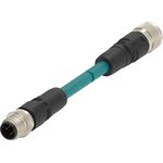 TAD1453A201-001, Ethernet Cables / Networking Cables M12D4-MS-FS-TPE- 24SH-TEAL-0.5M