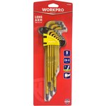 Ключи 6-гранные TORX длинные 9шт в держателе WP222008 WORKPRO