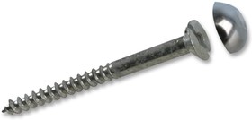 MS1CP, No.8 x 1" (25mm) Countersunk Slotted Mirror Screws with Chrome Cap, 10 Pack