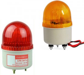 LTE5071J-220-R маяк светосигнальный D70 мм, LED, 220VAC, красный, мигающее свечение, зуммер, 3 шпильки М4