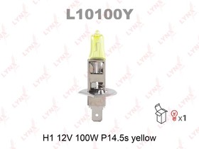 L10100Y, Лампа галогеновая H1 H1, 12V, 100W, P14.5S, желтый свет- лампа головного света H1