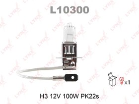 Фото 1/3 Лампа 12V H3 100W PK22s LYNXauto 1 шт. картон L10300