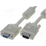AK-310203-018-E, Cable; D-Sub 15pin HD socket,D-Sub 15pin HD plug; grey; 1.8m