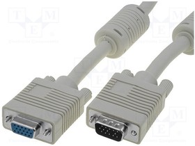 Extension cable, 5 m, HD-D-SUB plug, 15 pole to HD-D-SUB socket, 15 pole, AK-310203-100-E