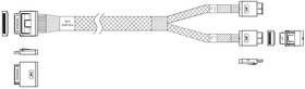 Кабель JPC P5251DR01000-1 Cable OCuLink x8 80P (прямой Straight Type) -TO- 2x OCuLink x4 42P (прямой Straight Type) , 85 Ohm, L:100cm