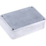 Silver Die Cast Aluminium Enclosure, IP66, Silver Lid, 79.9 x 54.9 x 25.5mm