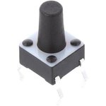 1-1825910-4, Black Button Tactile Switch, SPST 50 mA @ 24 V dc 5.9mm Surface Mount