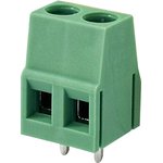 WJ128-5.0-02P-14-00A, Клеммник 2-контактный, 5мм, прямой на плату