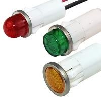 1090C1-12V, Panel Mount Indicator Lamps RED DIFFUSED 1/2" MOUNTING HOLE