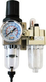 Фото 1/3 TC2010-02 блок подготовки воздуха 1/4" (регулятор давления с манометром, фильтр, маслораспылитель)