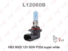 L12060B, Лампа HB3 9005 12V 60W P20D SUPER WHITE, LYNXauto | купить в розницу и оптом