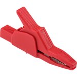 972405101, Crocodile Clip 4 mm Connection, Brass Contact, 32A, Red