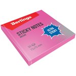 Самоклеящийся блок Ultra Sticky 75x75 мм, 80 листов, розовый неон LSn_39203