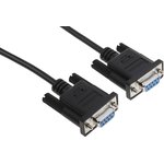 SCNM9FF1MBK, Female 9 Pin D-sub to Female 9 Pin D-sub Serial Cable, 1m PVC