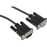 SCNM9FM2MBK, Female 9 Pin D-sub to Male 9 Pin D-sub Serial Cable, 2m PVC