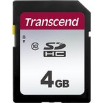 TS4GSDC300S, Флеш-накопитель Transcend Карта памяти Transcend 4GB UHS-I U1 SD ...
