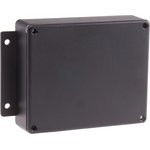 Black Die Cast Aluminium Enclosure, IP66, Flanged, Black Lid, 139.8 x 89.7 x 55.2mm