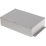 Grey Die Cast Aluminium Enclosure, IP66, Flanged, Grey Lid, 252 x 146.1 x 55.5mm