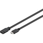 USB 3.1 extension line, USB plug type C to USB socket type C, 1 m, black