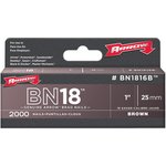 BN1816B, 25mm Steel Brad Nails, Brown 2000 Pack