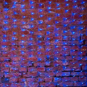 Фото 1/7 215-043, Гирлянда Сеть 2х1,5м, свечение с динамикой, прозрачный ПВХ, 288 LED, 230 В, цвет: Синий (шнур питани